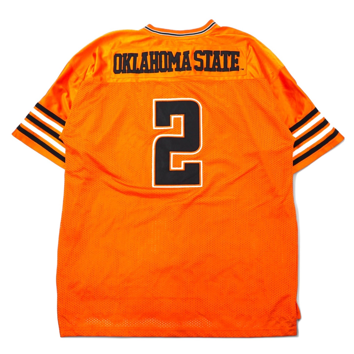 90年代 COLLEGE EQUIPMENT ゲームシャツ XXL オレンジ ポリエステル メッシュ ナンバリング NCAA COWBOYS ビッグサイズ