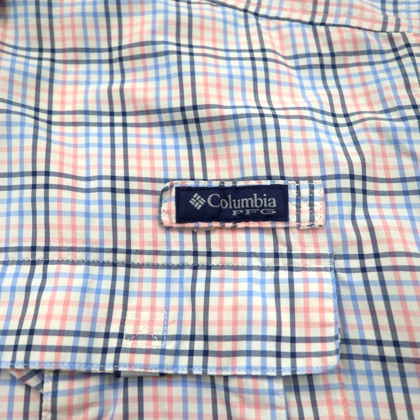 Columbia PFG Super Bahama UVカット オムニシェード バハマ フィッシングシャツ L ホワイト ブルー チェック ナイロン FM7190
