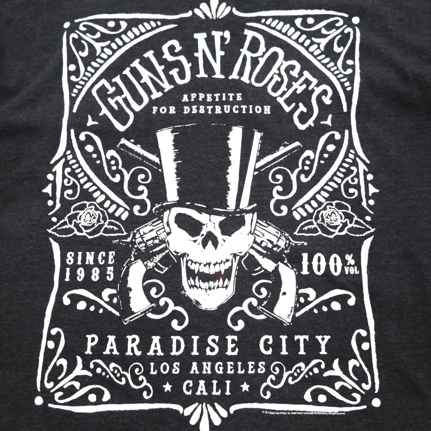 GUNS N' ROSES ガンズアンドローゼズ ロック バンド Tシャツ XL グレー コットン PARADISE CITY スカル bravado メキシコ製