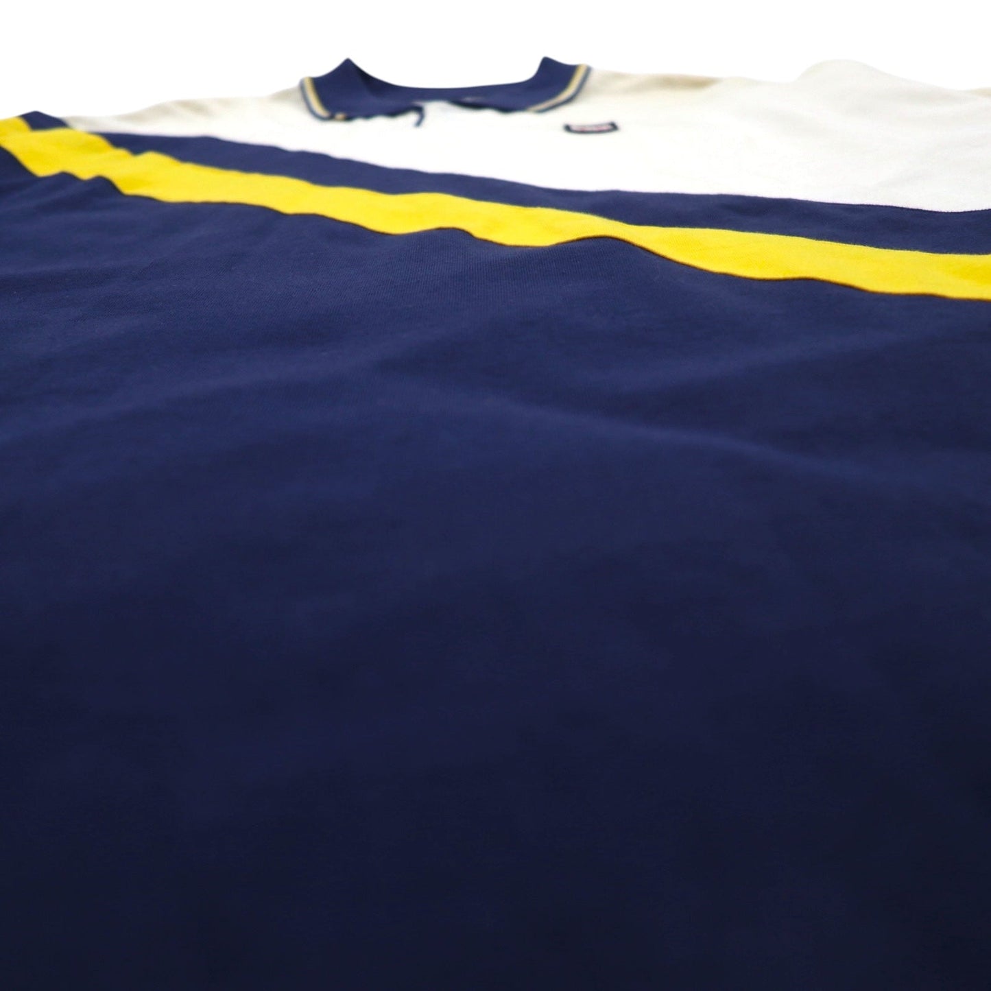 Reebok CLASSIC ラインデザイン ポロシャツ XL クリーム ネイビー コットン 未使用品