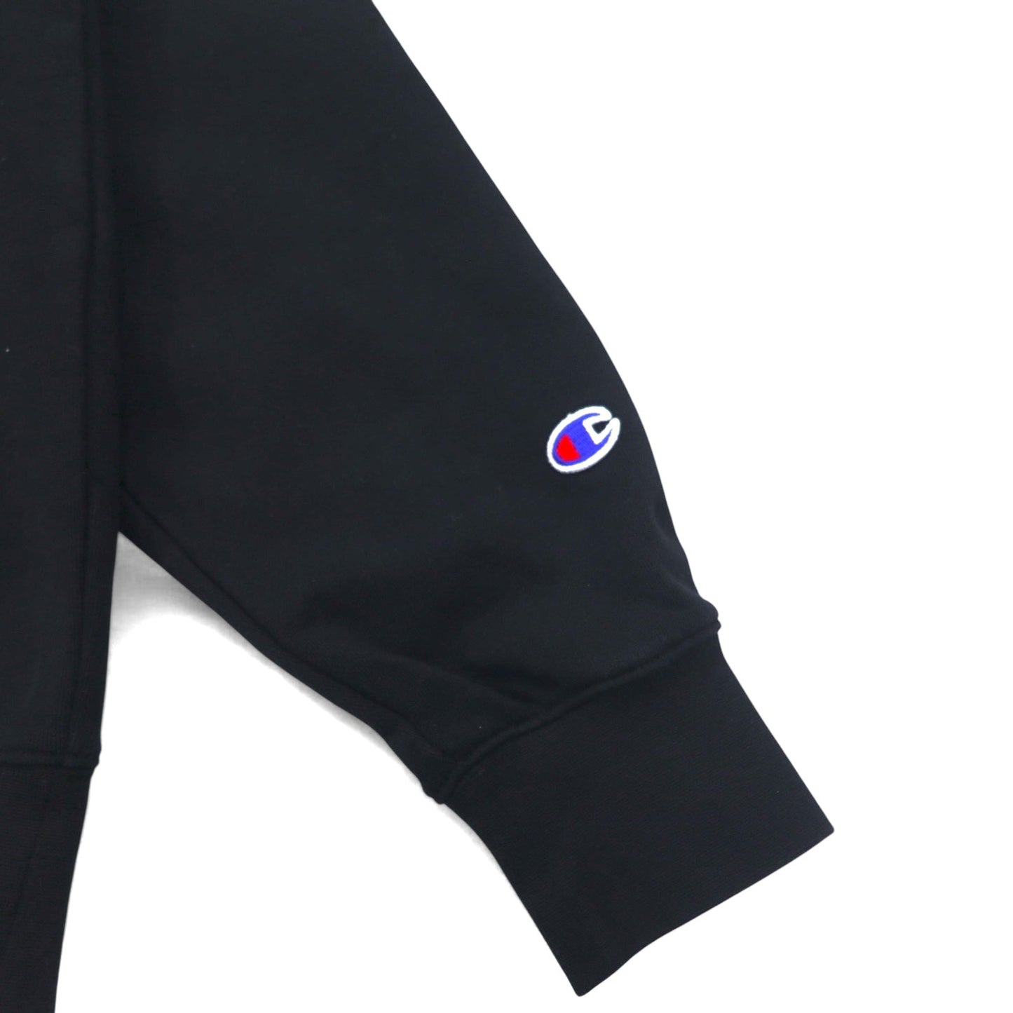 Champion プルオーバー スウェット パーカー M ブラック コットン ビッグロゴ C3-R101
