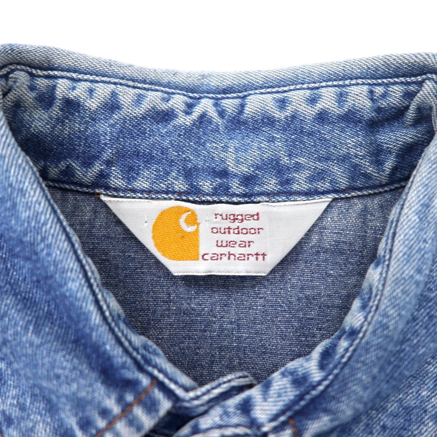 carhartt 80年代 デニム ウエスタンシャツ L ブルー コットン スナップボタン