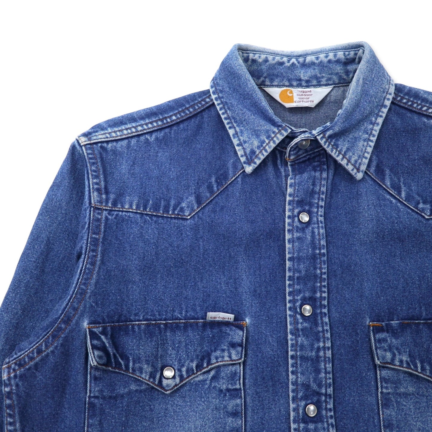 carhartt 80年代 デニム ウエスタンシャツ L ブルー コットン スナップボタン