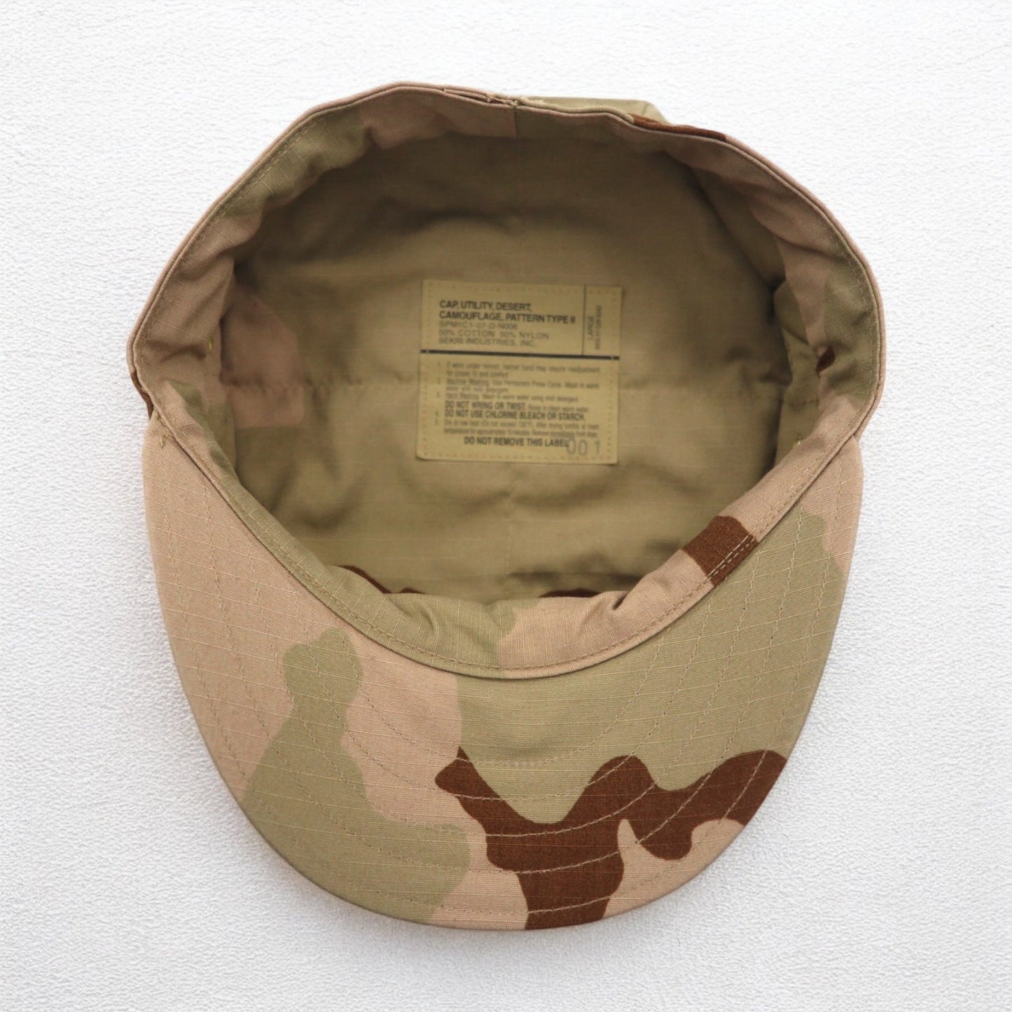 US Marine Corps ( USMC ) 米軍 00年代 デザートカモ ユーティリティキャップ L ベージュ リップストップ ミリタリー SEKRI INDUSTRIES INC.