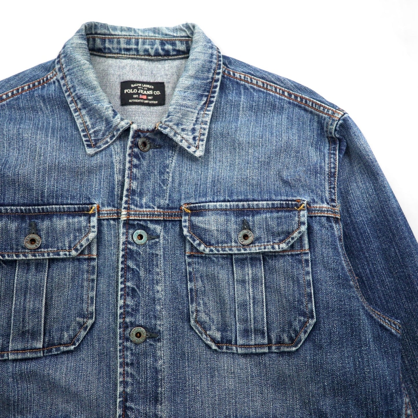 POLO JEANS ( RALPH LAUREN ) 90年代 デニムジャケット Gジャン L インディゴ GIVE JAKET 3YU18