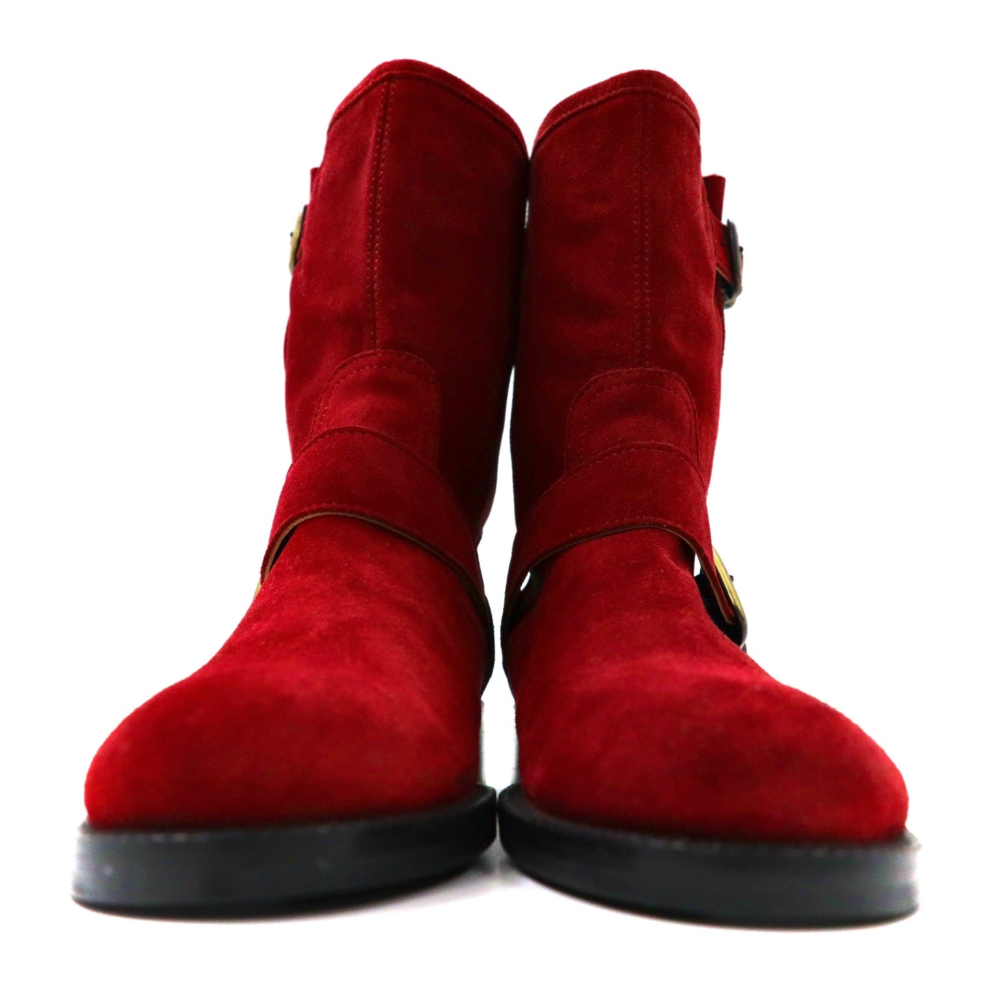 BARNEYS NEWYORK エンジニアブーツ 23cm レッド スエードレザー イタリア製