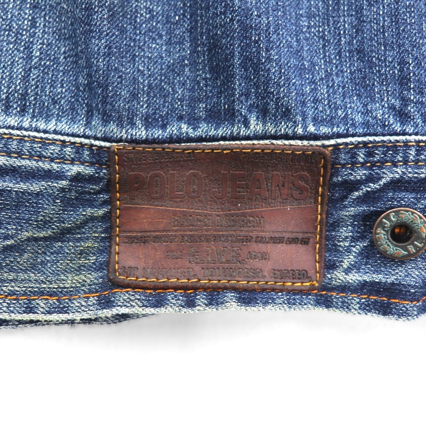 POLO JEANS ( RALPH LAUREN ) 90年代 デニムジャケット Gジャン L インディゴ GIVE JAKET 3YU18