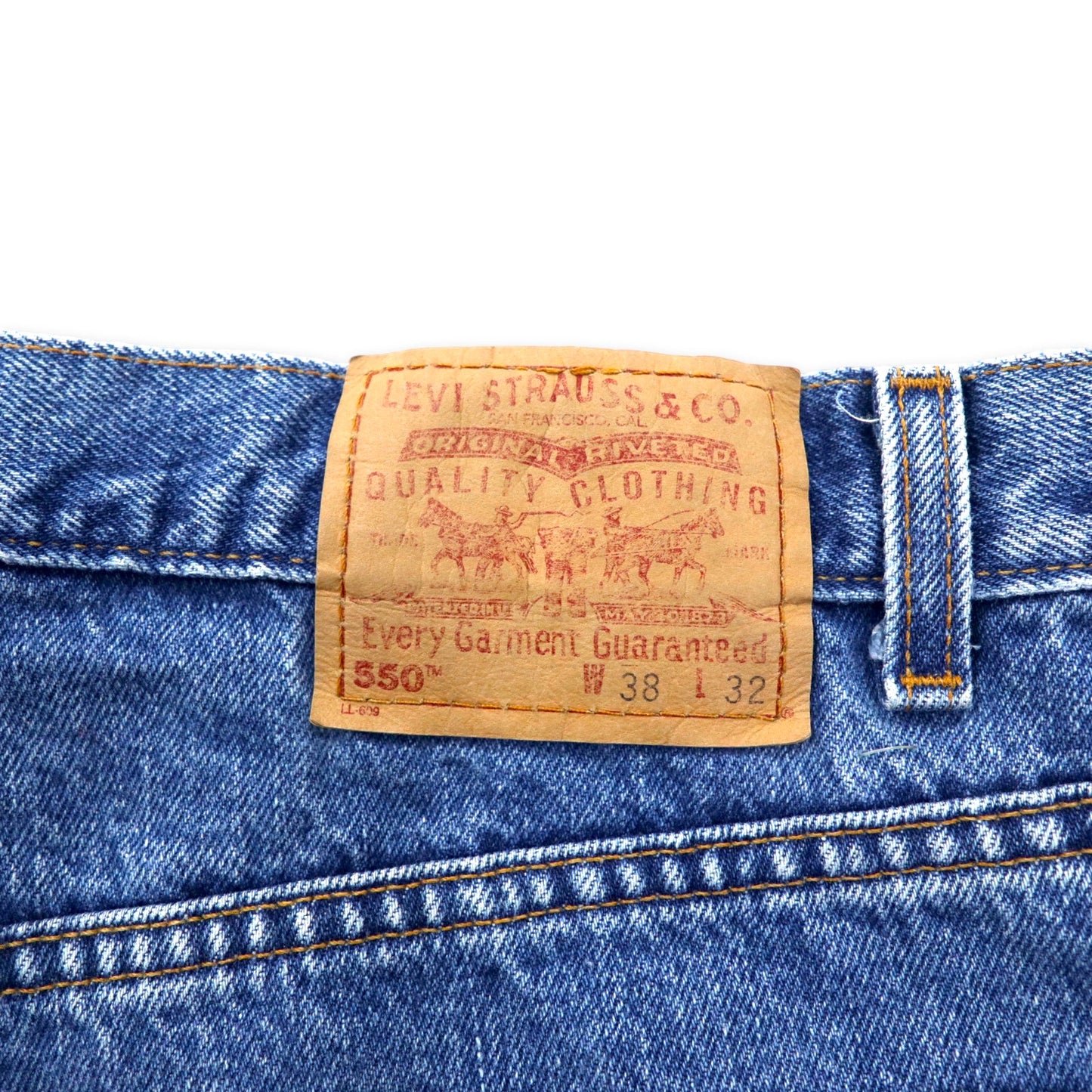 Levi's USA製 550 ワイド バギー テーパード デニムパンツ 38 ブルー アイスウォッシュ 550-4891 リラックスフィット RELAXED FIT
