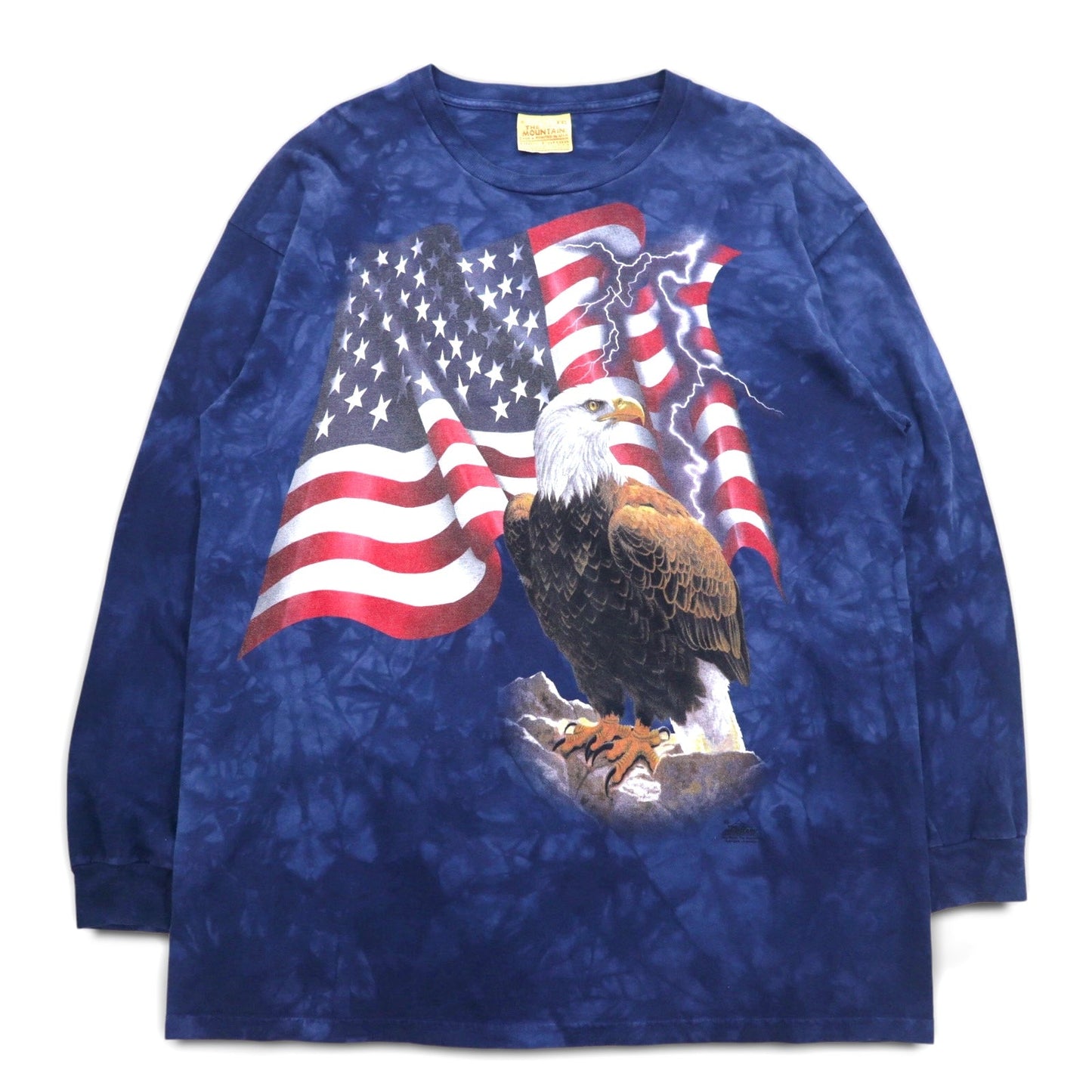 THE MOUNTAIN ロングスリーブTシャツ ロンT XXL ネイビー USA タイダイ 星条旗 イーグル メキシコ製