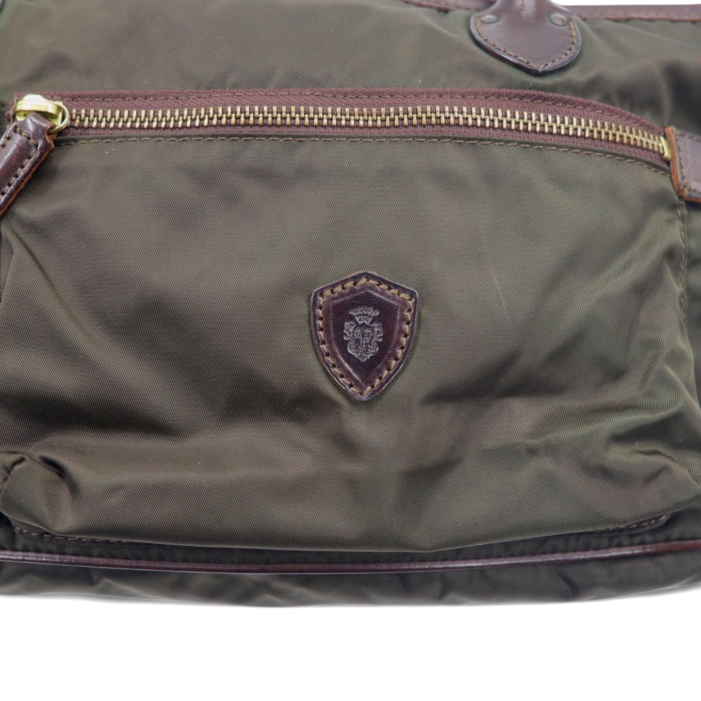 Felisi イタリア製 トートバッグ ショルダーバッグ カーキ ナイロン レザー F00102