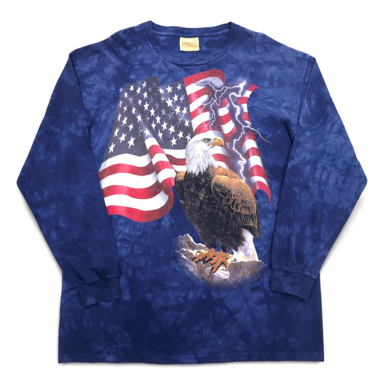 THE MOUNTAIN ロングスリーブTシャツ ロンT XXL ネイビー USA タイダイ 星条旗 イーグル メキシコ製