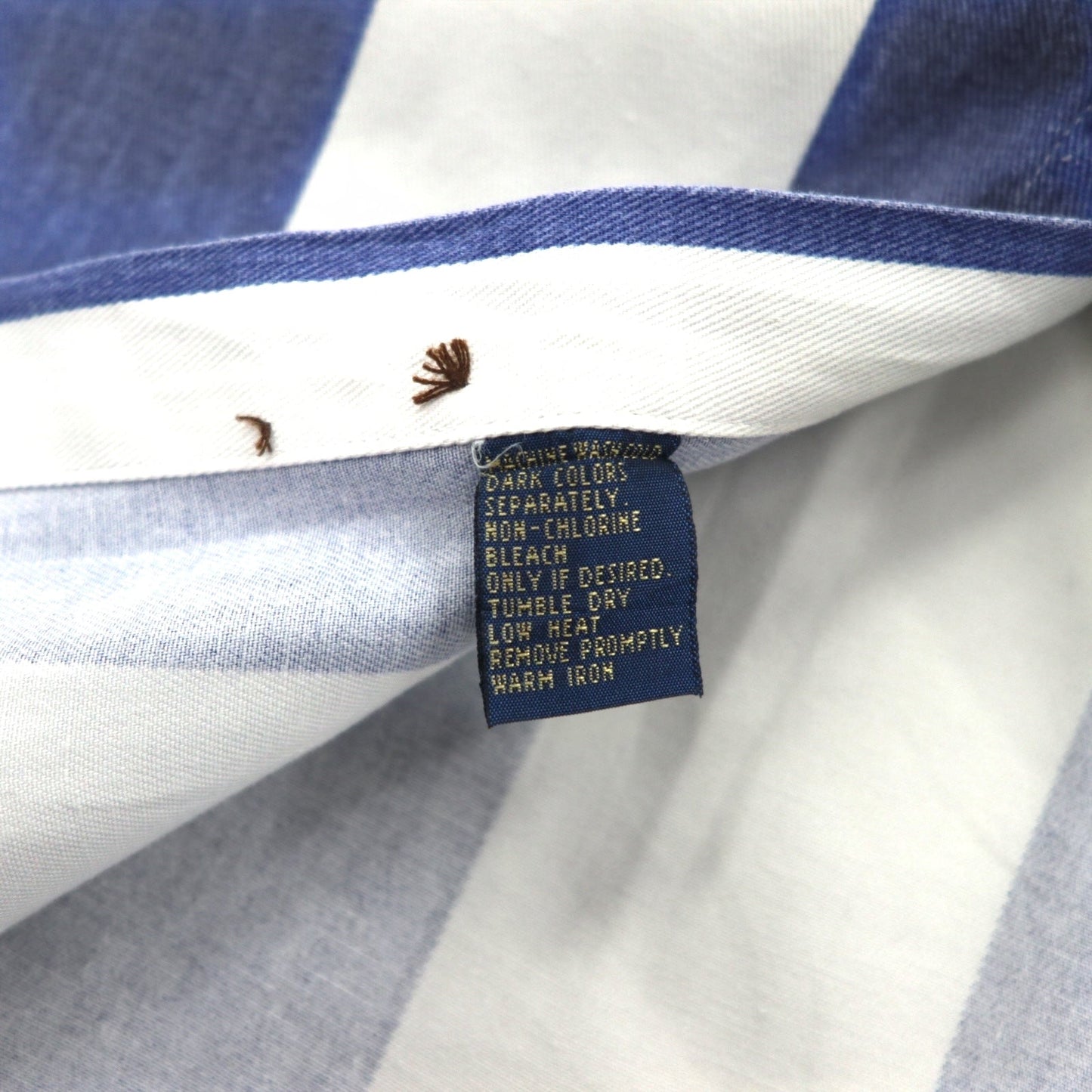 CHAPS RALPH LAUREN 90年代 半袖 デニム ボタンダウンシャツ L ブルー ホワイト ストライプ コットン