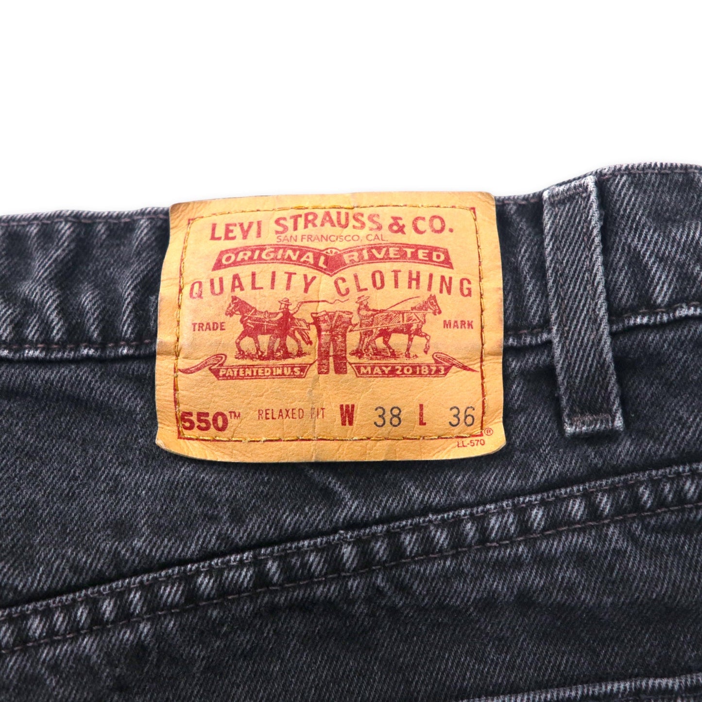Levi's 90年代 550 ワイド バギー テーパード デニムパンツ 38 ブラック 550-4891 リラックスフィット RELAXED FIT