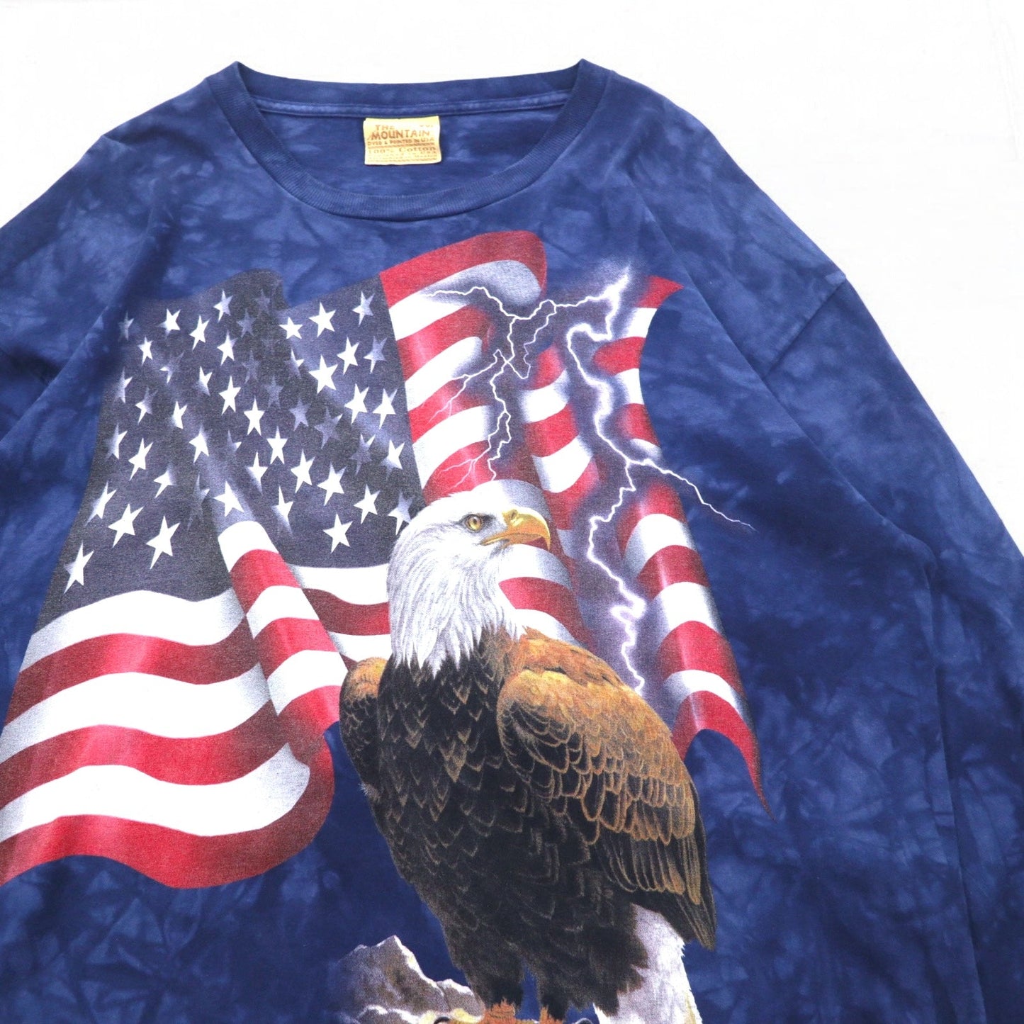 THE MOUNTAIN ロングスリーブTシャツ ロンT XXL ネイビー USA タイダイ 星条旗 イーグル メキシコ製