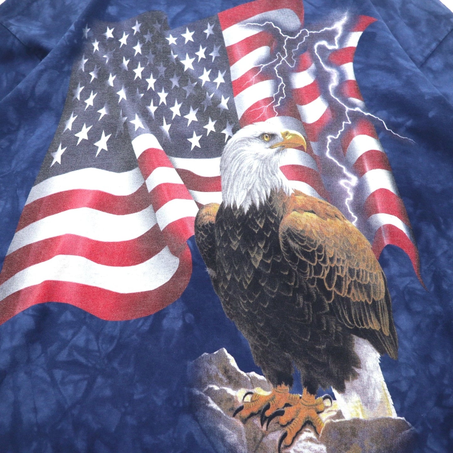 THE MOUNTAIN ロングスリーブTシャツ ロンT XXL ネイビー USA タイダイ 星条旗 イーグル メキシコ製