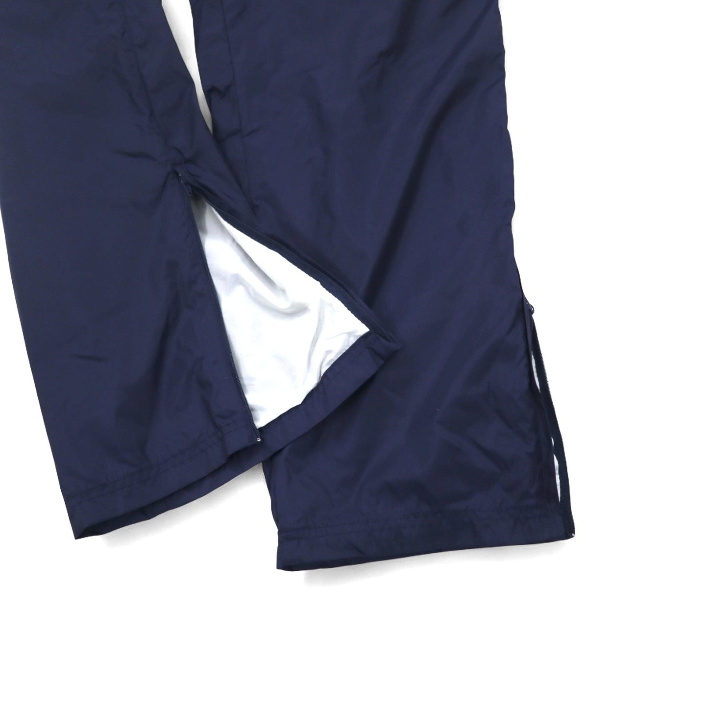 Reebok 90年代 ナイロン トラックパンツ ジャージ L ネイビー ベクターロゴ刺繍 スリット 裾ジップ