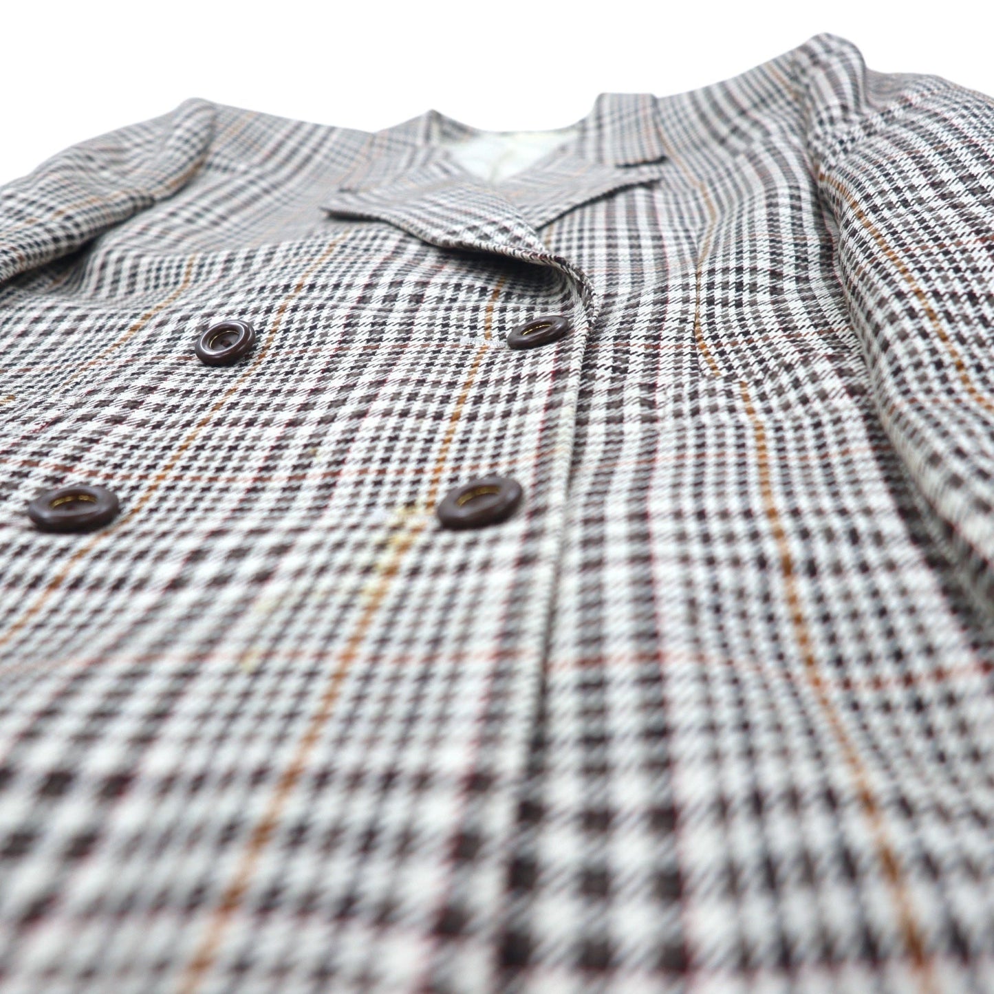 Burberrys シルク ダブル スーツ セットアップ M ベージュ チェック ウール WILLIAM BROWN