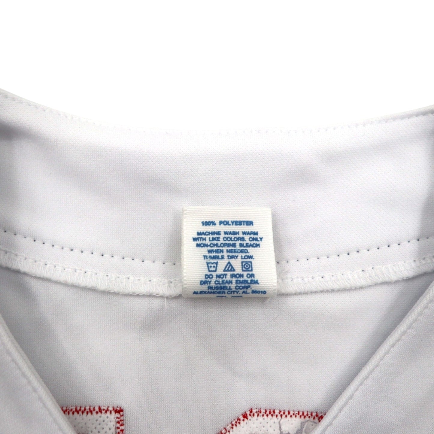 RUSSELL ATHLETICS 90年代 MLB ベースボールシャツ L ホワイト ポリエステル Braves ナンバリング