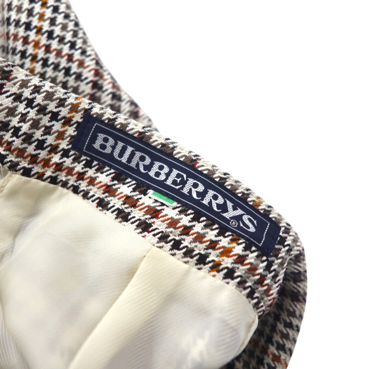 Burberrys シルク ダブル スーツ セットアップ M ベージュ チェック ウール WILLIAM BROWN