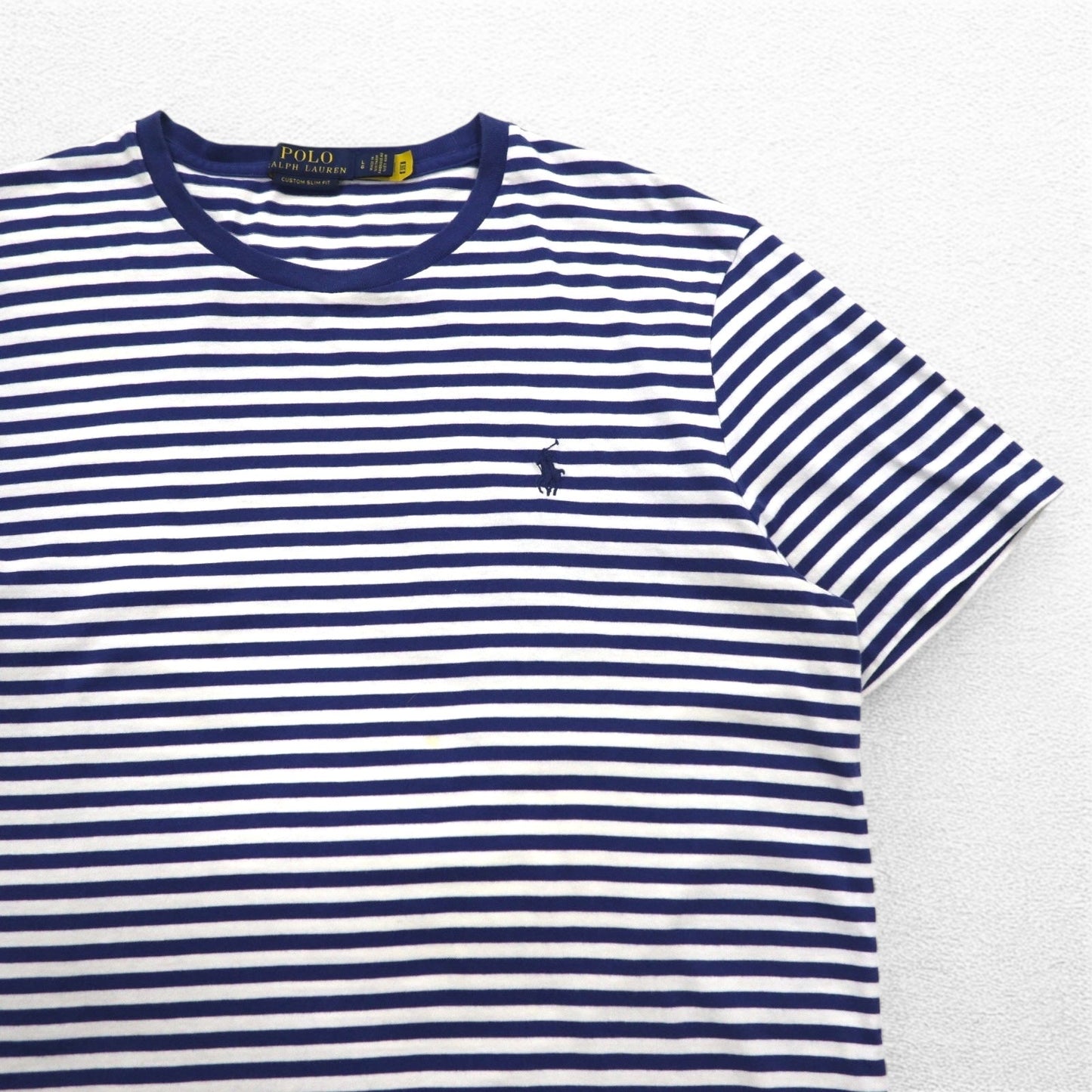 POLO RALPH LAUREN ボーダー Tシャツ L ネイビー ホワイト コットン スモールポニー刺繍