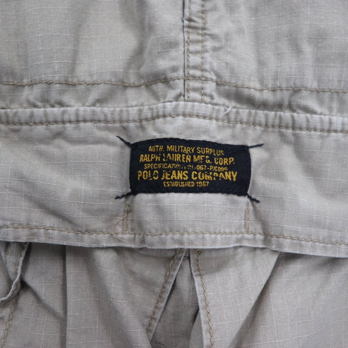 POLO JEANS CO. RALPH LAUREN 90年代 リップストップ カーゴショートパンツ ハーフパンツ L カーキ コットン