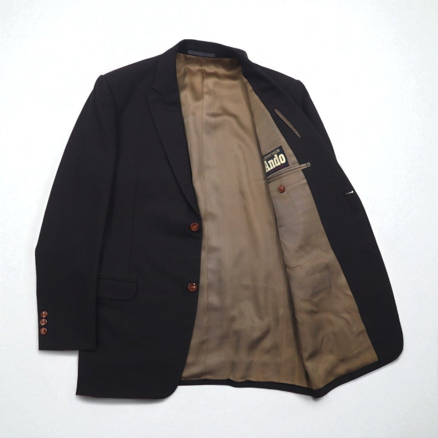 80s Japan Vintage 2-Piece Suits Ando 80年代 日本製 セットアップ スーツ L ブラウン ウール