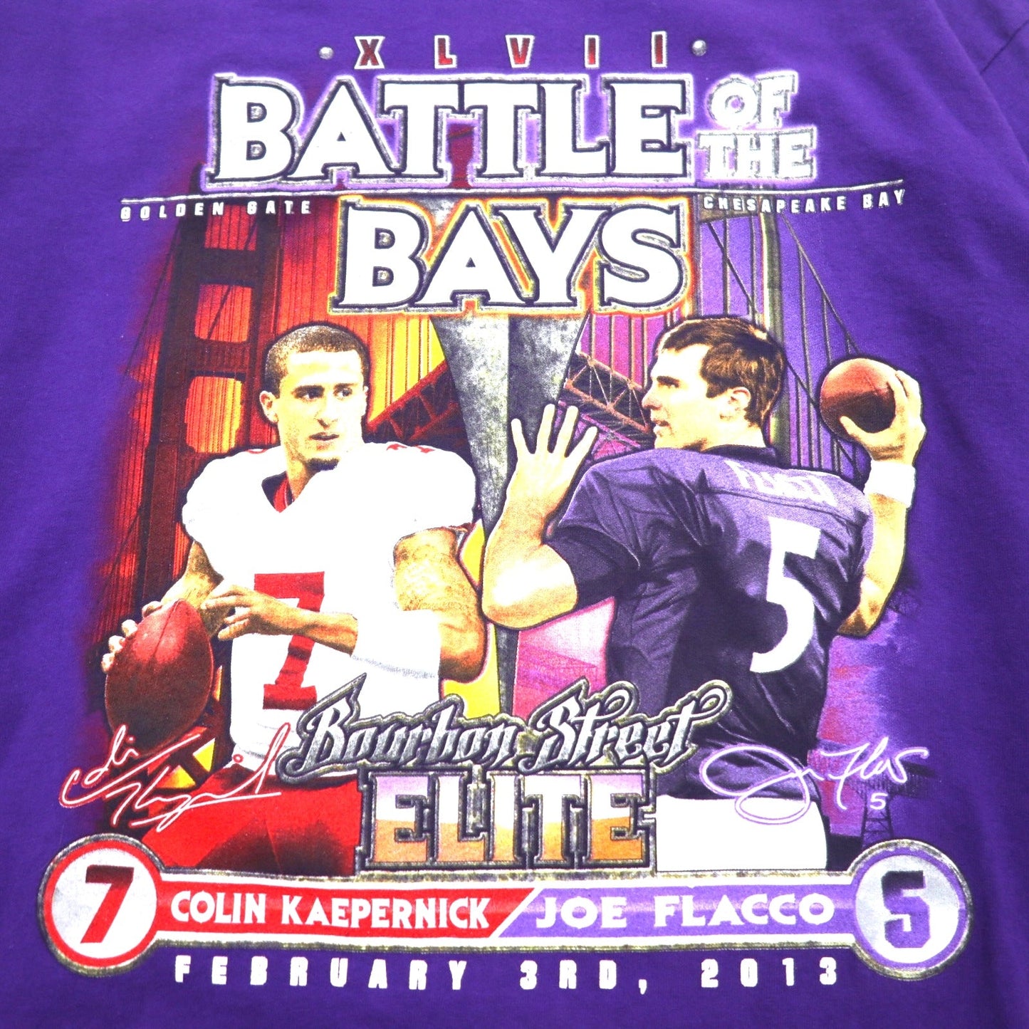 GILDAN ロングスリーブTシャツ ロンT XL パープル コットン NFL BATTLE OF THE BAYS