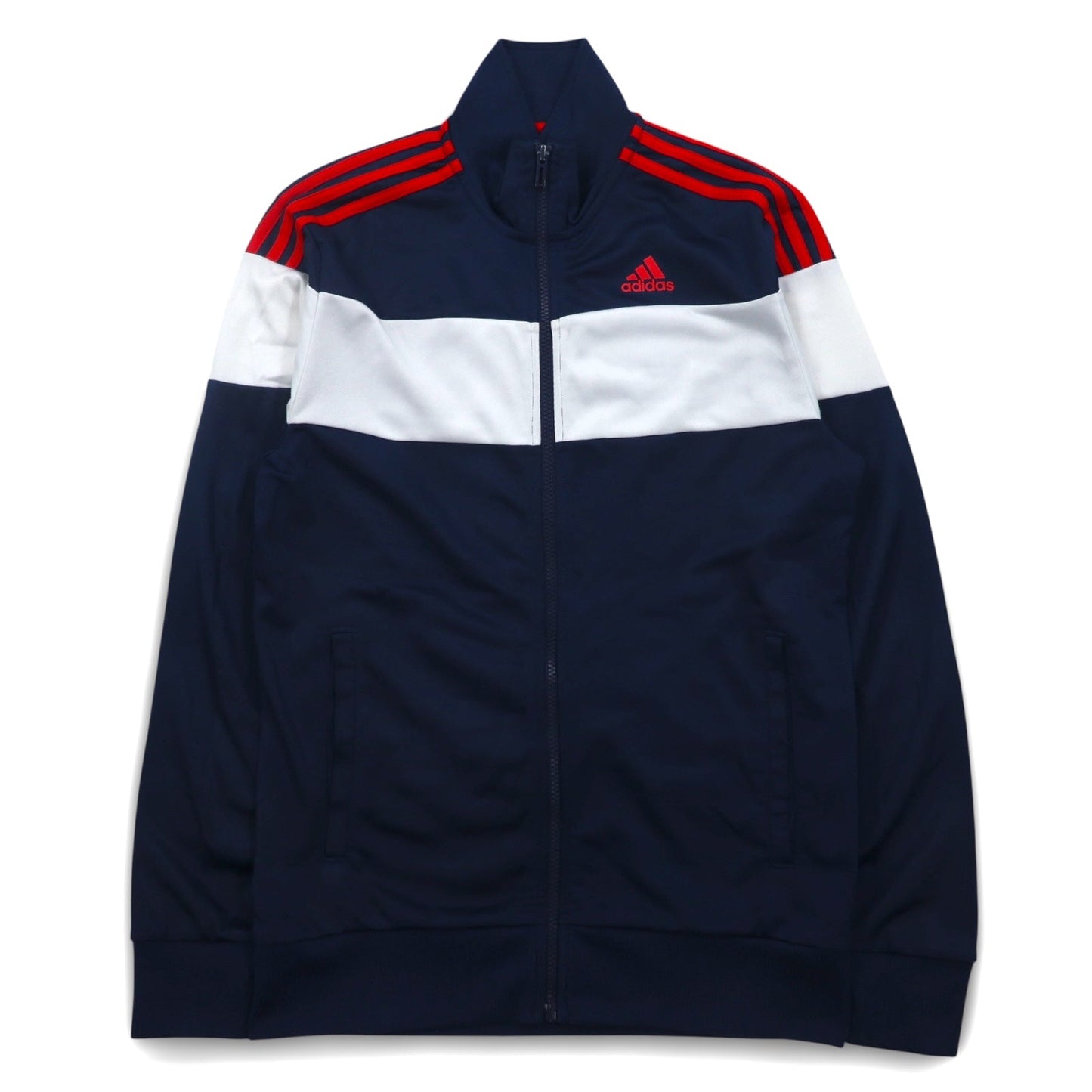 adidas SPORT ESSENTIAL 3ストライプ トラックジャケット ジャージ M ネイビー CLIMALITE クライマライト