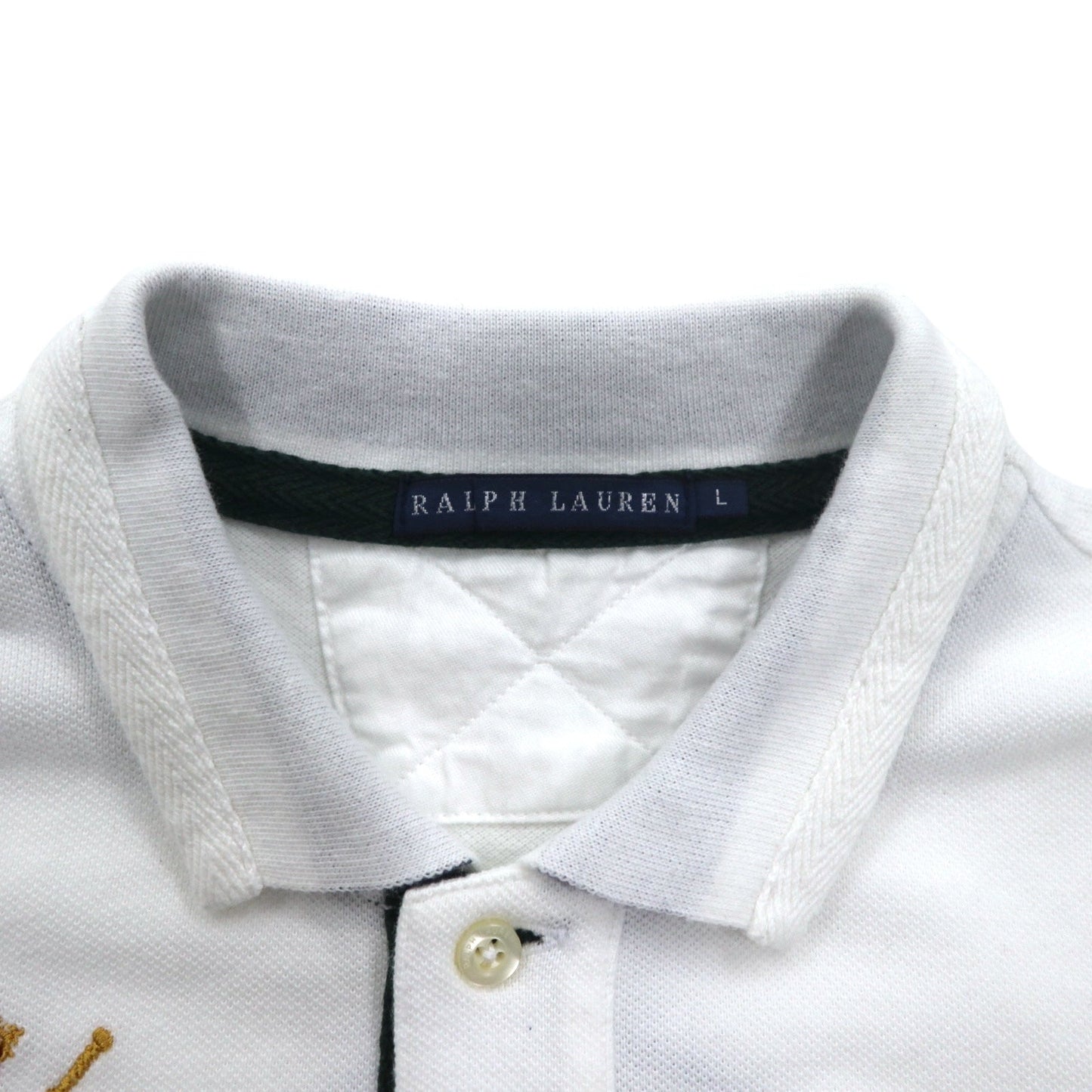 RALPH LAUREN ビッグポニー ラガーシャツ L ホワイト ナンバリング R.L COUNTRY RIDERS & JOCKEY CLUB