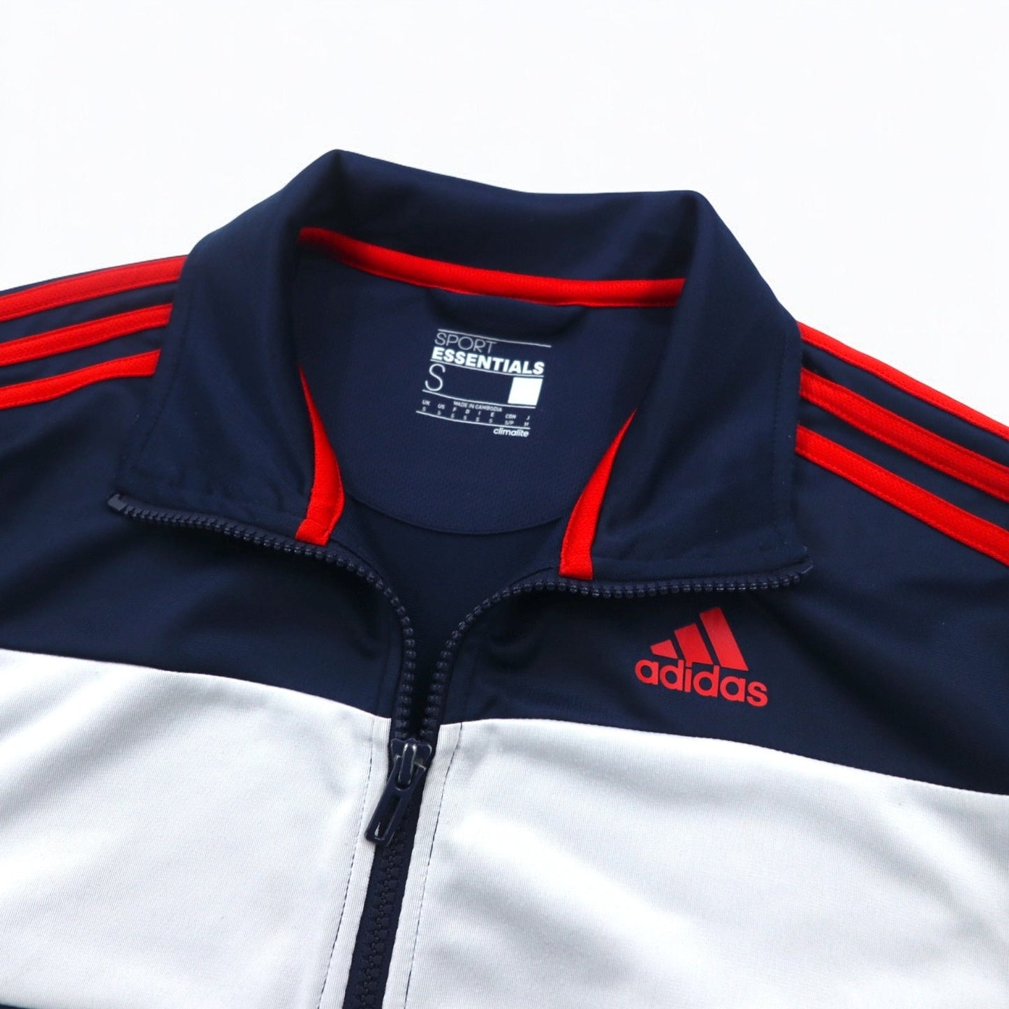 adidas SPORT ESSENTIAL 3ストライプ トラックジャケット ジャージ M ネイビー CLIMALITE クライマライト