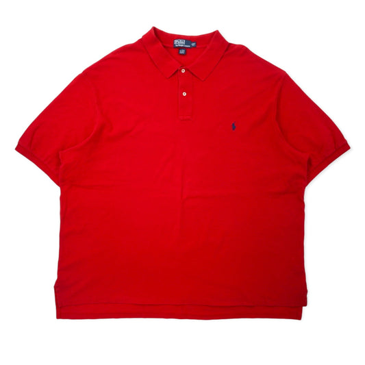 Polo by Ralph Lauren ポロシャツ 4XLT TALL レッド コットン 鹿の子 スモールポニー刺繍 ビッグサイズ