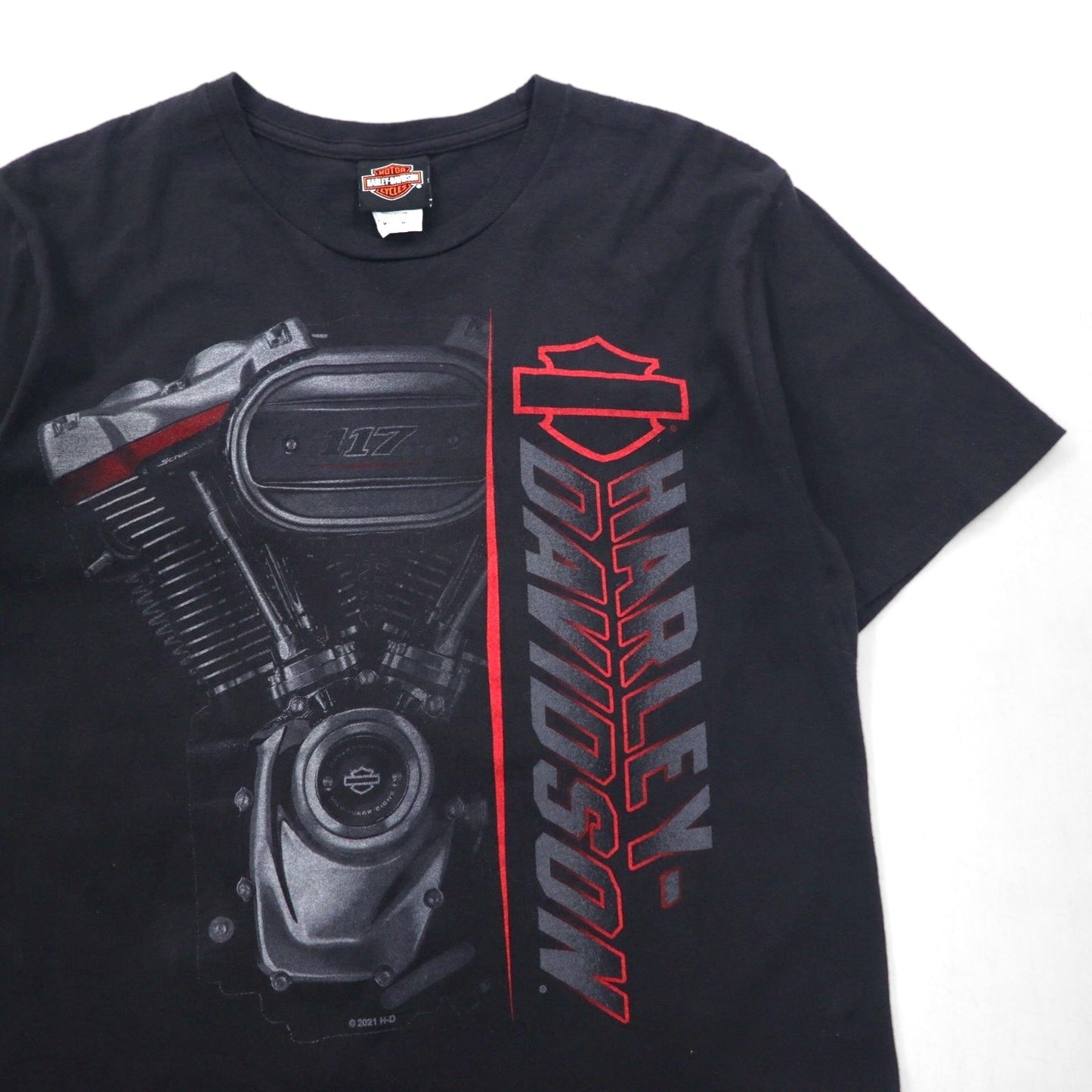 HARLEY DAVIDSON 両面プリント Tシャツ M ブラック コットン MISSISSIPPI