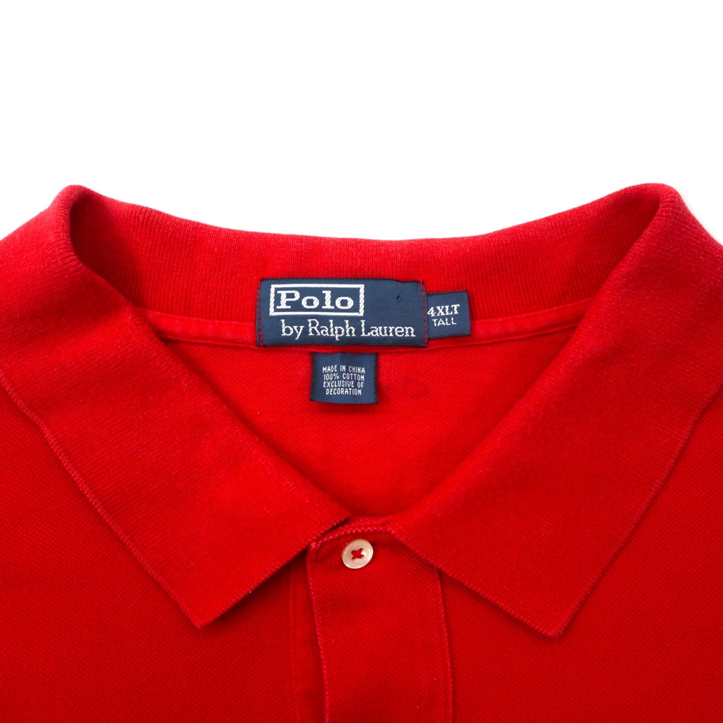 Polo by Ralph Lauren ポロシャツ 4XLT TALL レッド コットン 鹿の子 スモールポニー刺繍 ビッグサイズ