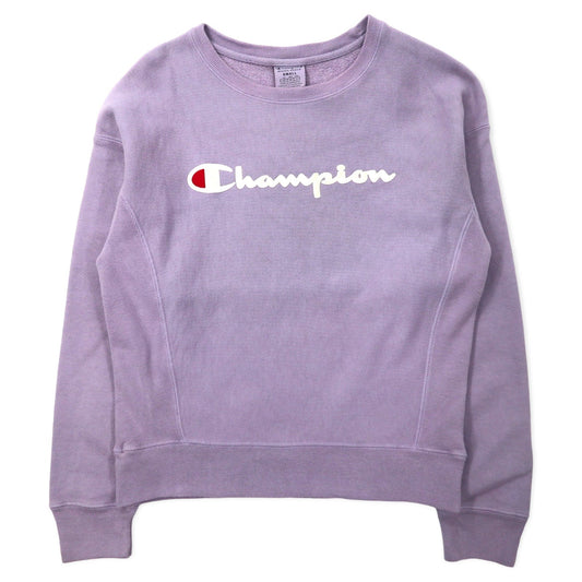 Champion リバースウィーブ スウェット L パープル コットン 裏起毛 単色タグ 復刻 スクリプトロゴ ホンジュラス製