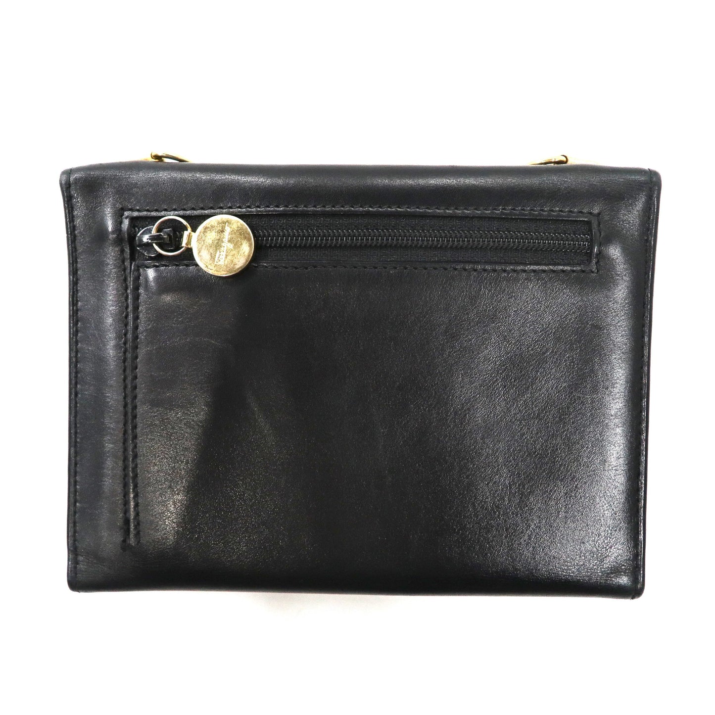 Salvatore Ferragamo 長財布 ショルダーストラップ付属 ブラック レザー 22 5619 ヴァラリボン イタリア製