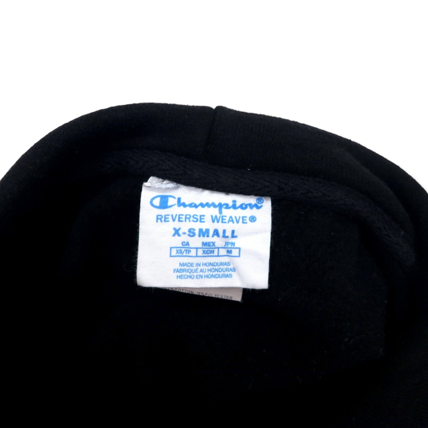 Champion リバースウィーブ プルオーバー パーカー M ブラック コットン 裏起毛 青単タグ 復刻 ホンジュラス製