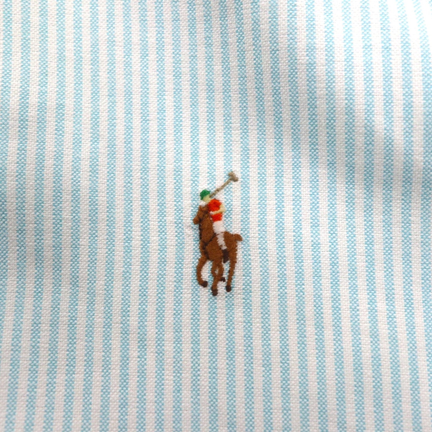 Ralph Lauren 90年代 クラシックフィット 半袖 オックスフォード ボタンダウンシャツ XL ホワイト ブルー ストライプ スモールポニー刺繍