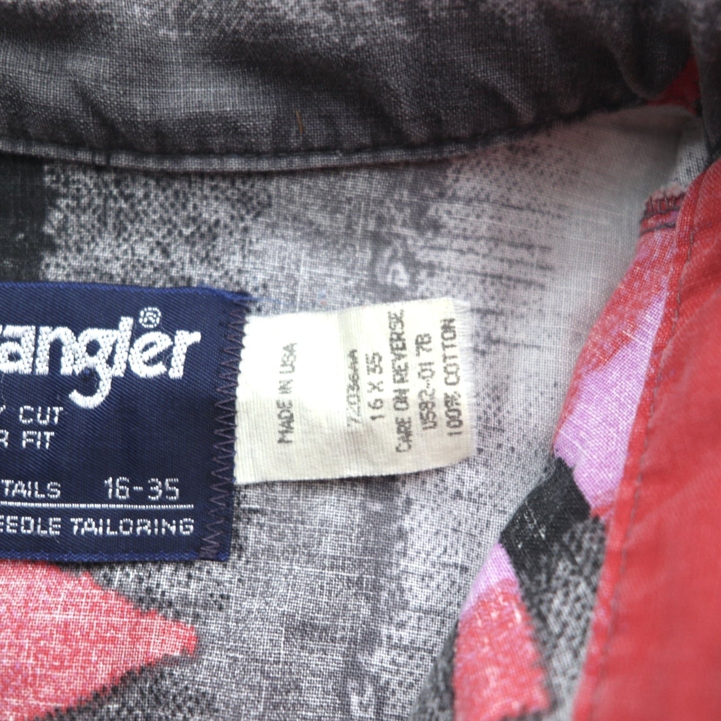 WRANGLER 90年代 USA製 ネイティブ柄 ボタンダウン ウエスタンシャツ XL グレー コットン