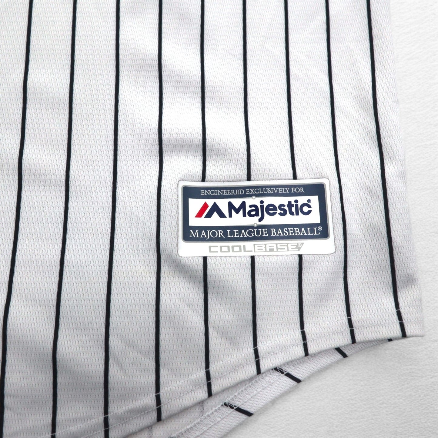 Majestic ベースボールシャツ 2XL ホワイト ストライプ MLB RED SOX ナンバリング COOL BASE