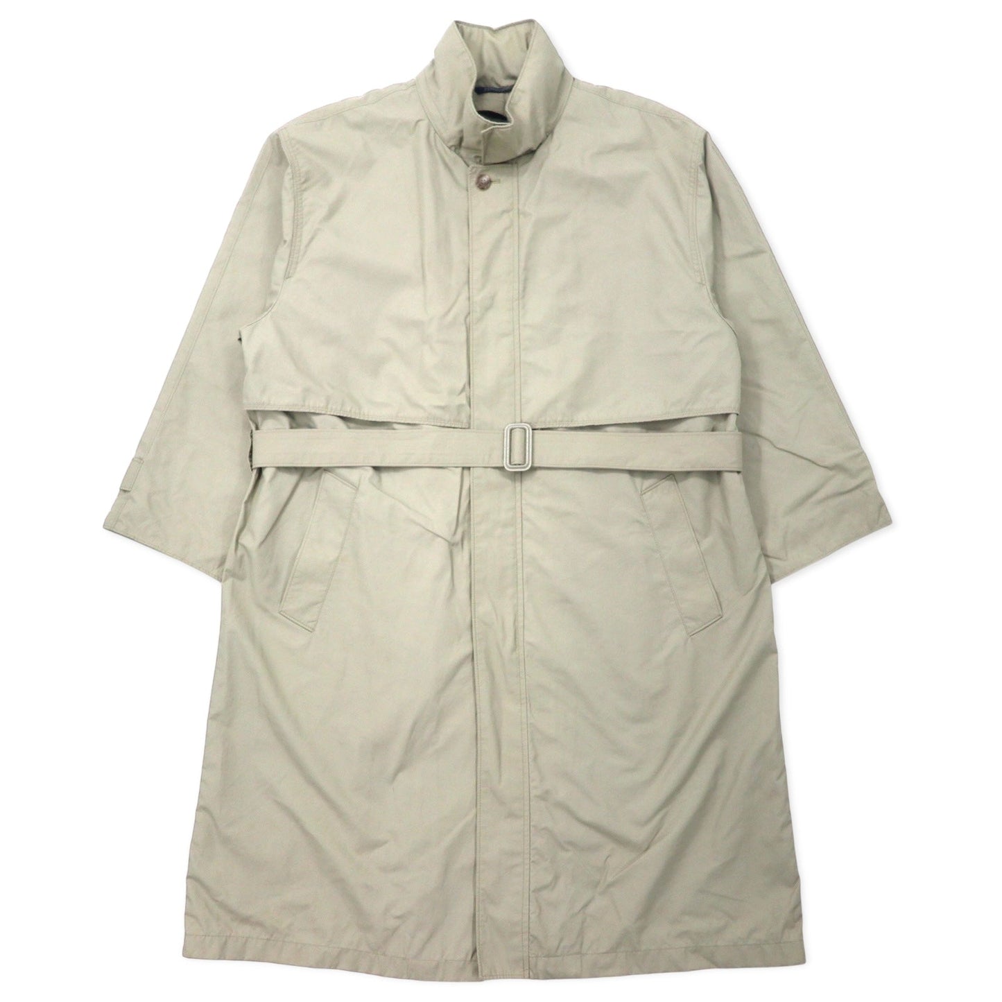 LONDON FOG スタンドカラー ステンカラーコート 42 ベージュ コットン ナイロン フード収納式 COMMUTER COLLECTION