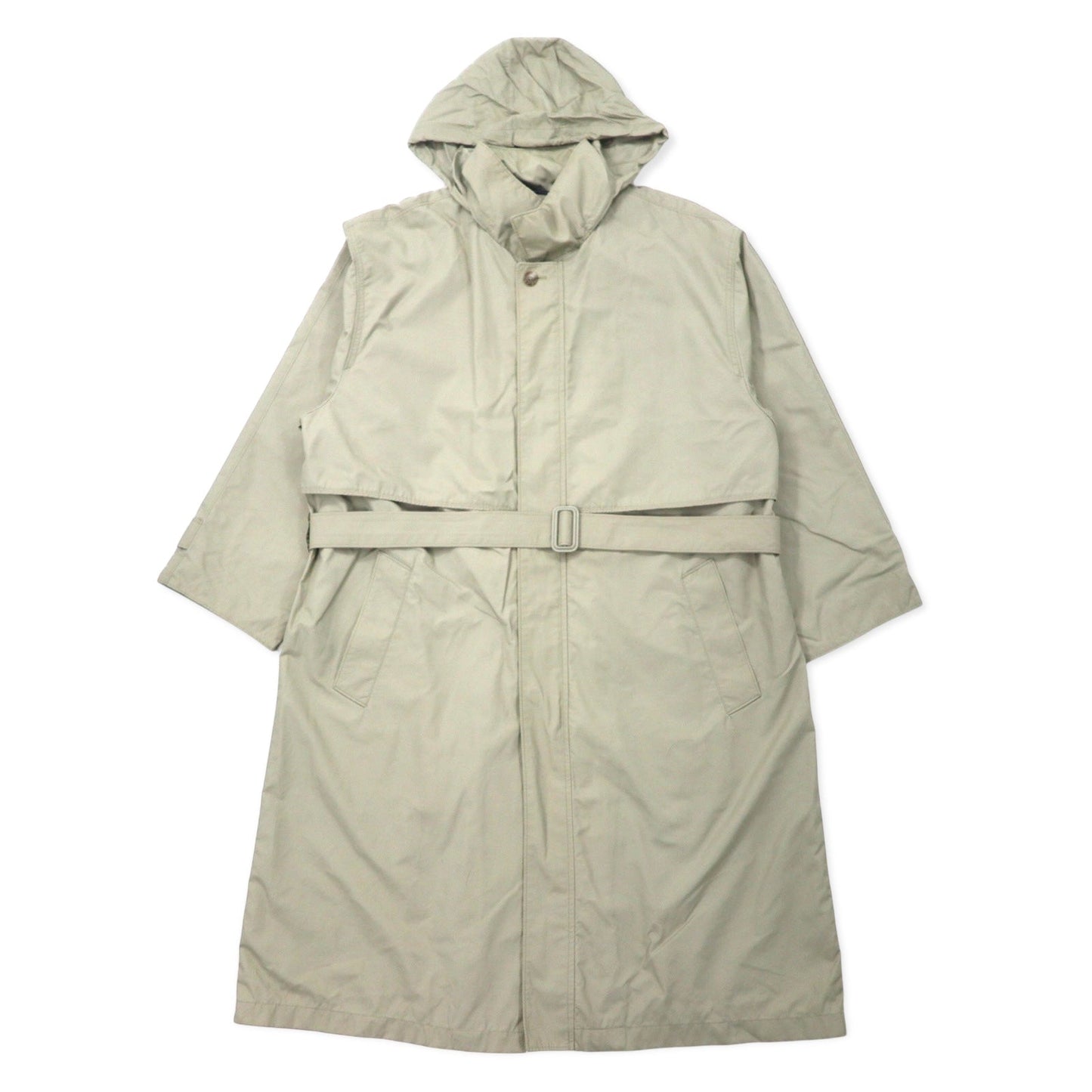 LONDON FOG スタンドカラー ステンカラーコート 42 ベージュ コットン ナイロン フード収納式 COMMUTER COLLECTION