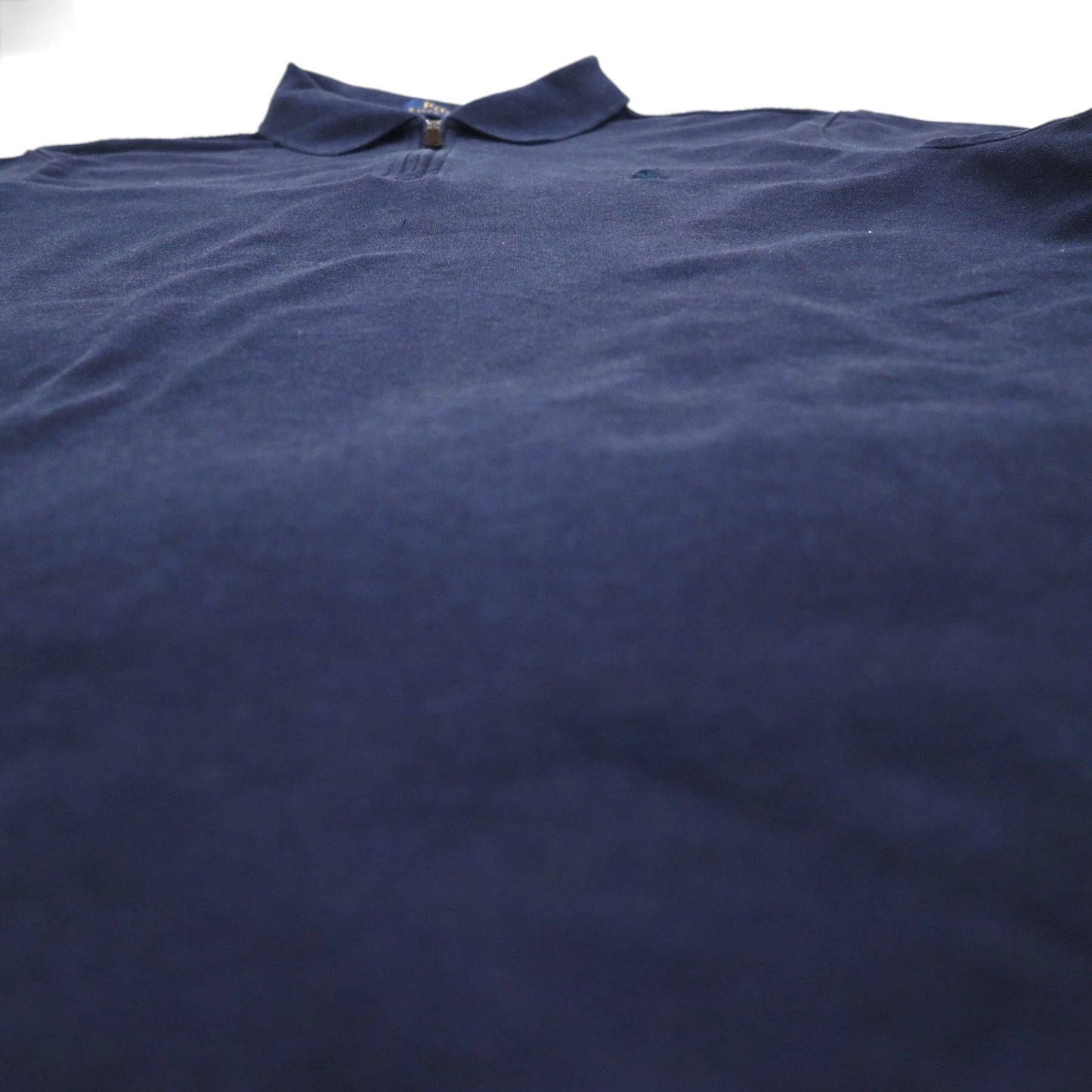 POLO RALPH LAUREN クラシックフィット ストレッチ メッシュ ハーフジップ ポロシャツ L ネイビー コットン スモールポニー刺繍