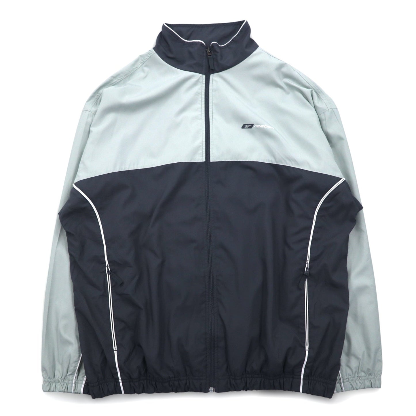 reebok 00年代 トラックジャケット ジャージ XL グレー メッシュライナー ワンポイントロゴ