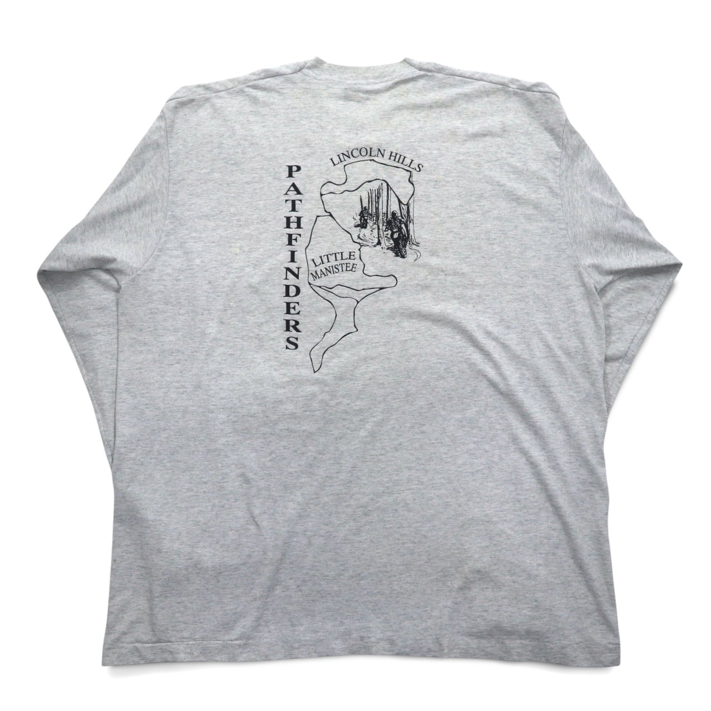 USA製 90年代 FRUIT OF THE LOOM ロングスリーブTシャツ ロンT XXL グレー PORKER RUN ビッグサイズ