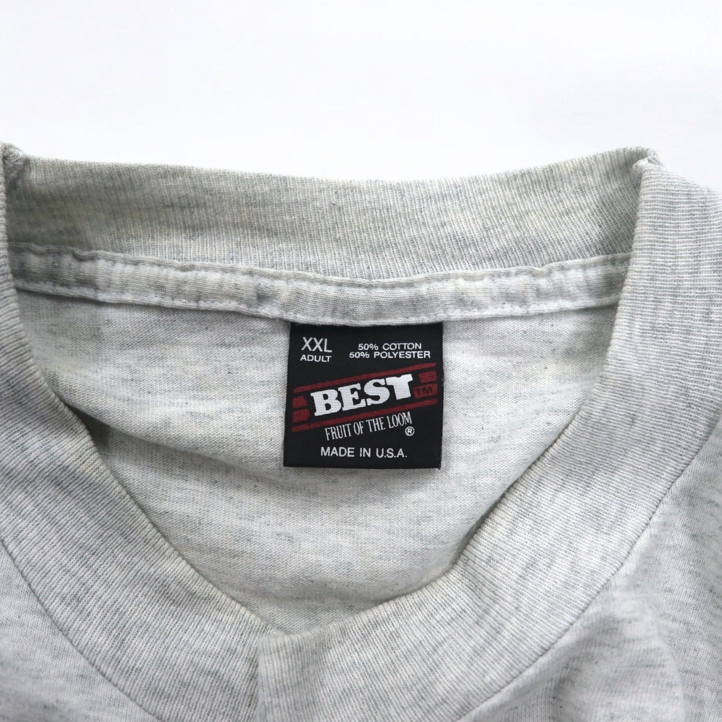 USA製 90年代 FRUIT OF THE LOOM ロングスリーブTシャツ ロンT XXL グレー PORKER RUN ビッグサイズ