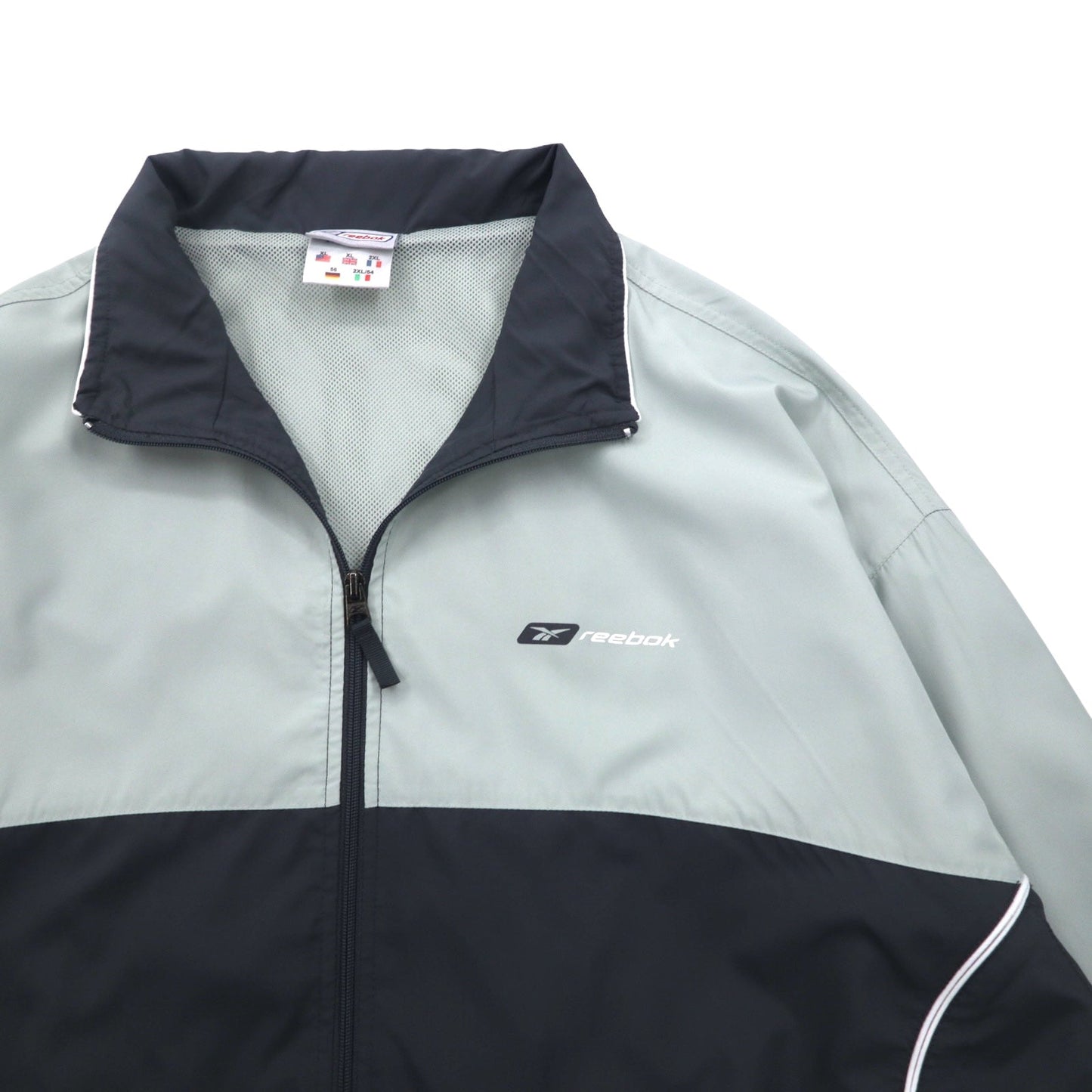 reebok 00年代 トラックジャケット ジャージ XL グレー メッシュライナー ワンポイントロゴ