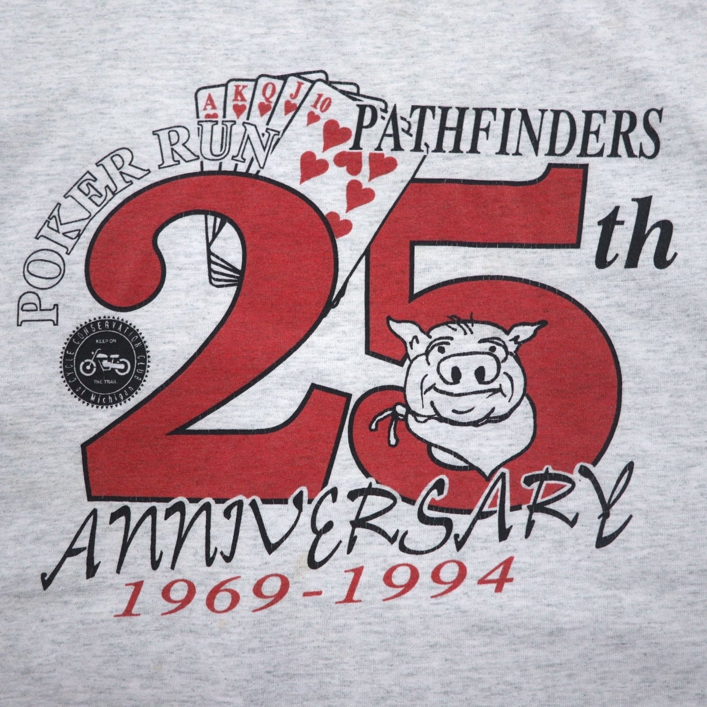 USA製 90年代 FRUIT OF THE LOOM ロングスリーブTシャツ ロンT XXL グレー PORKER RUN ビッグサイズ