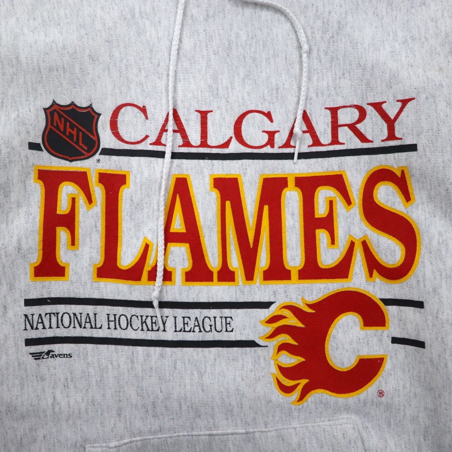 カナダ製 90年代 ravens ATHLETIC プルオーバー パーカー XL グレー 裏起毛 NHL CALGARY FLAMES