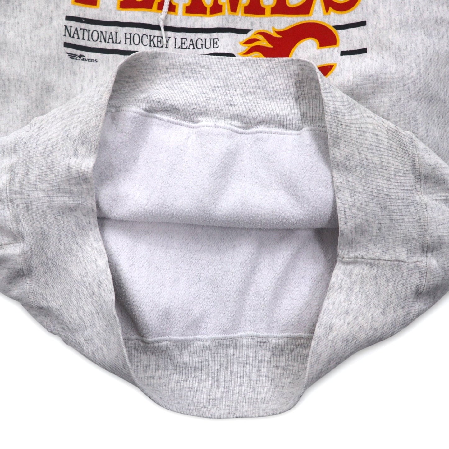 カナダ製 90年代 ravens ATHLETIC プルオーバー パーカー XL グレー 裏起毛 NHL CALGARY FLAMES