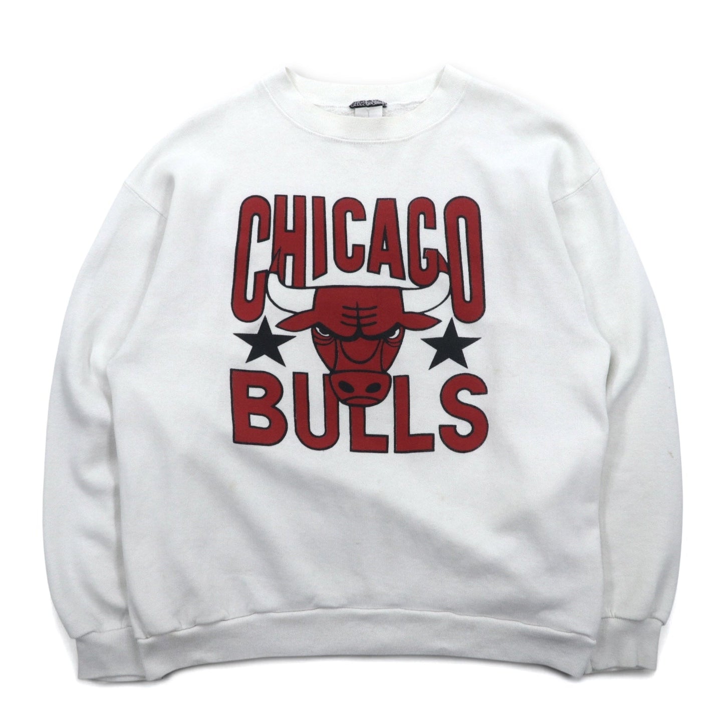 Vintage 90s USA Made Sweatshirt NBA CHICAGO BULLS 90年代 USA製 プリント スウェット L ホワイト シカゴブルズ